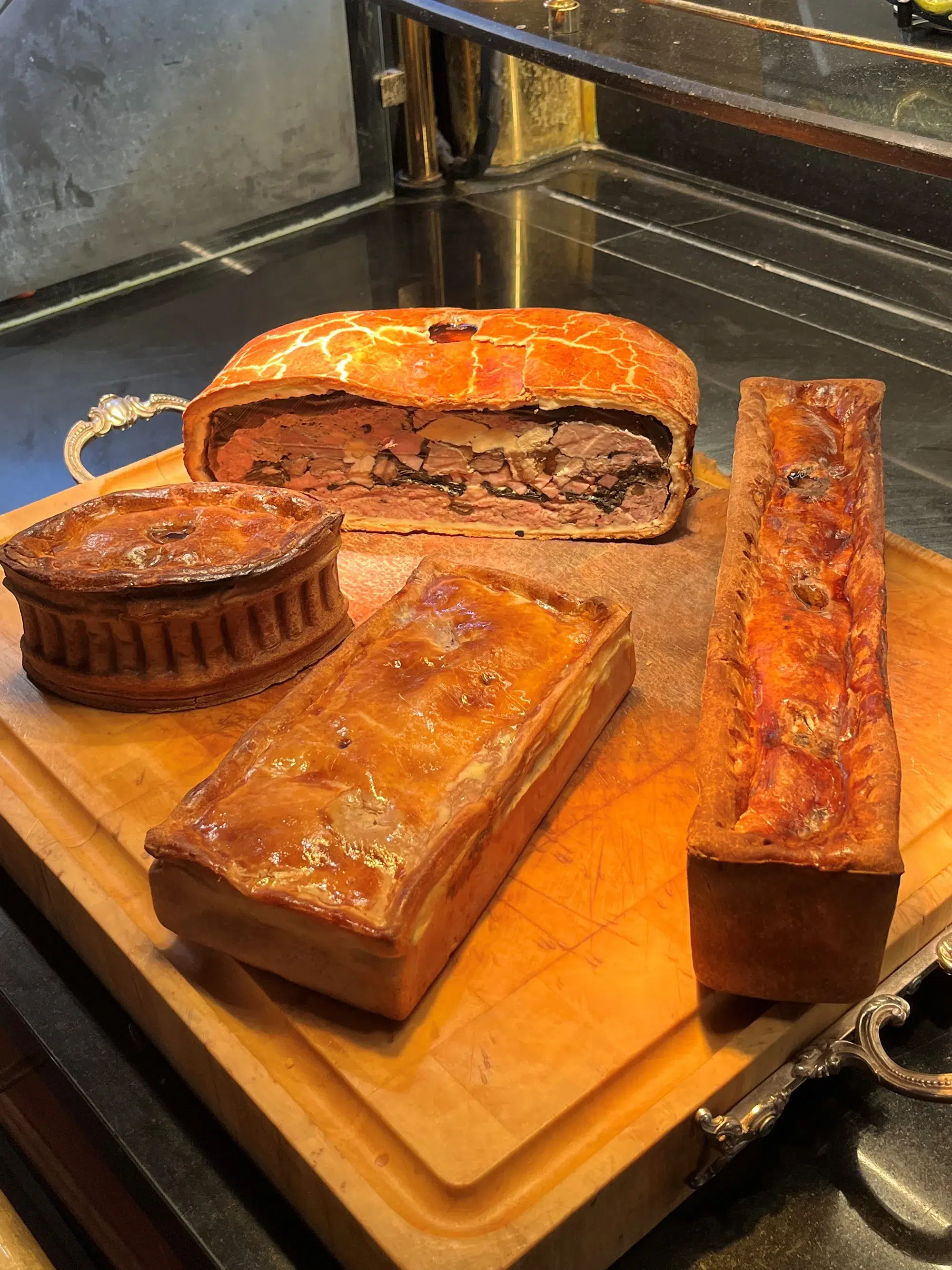 <p>The pâtés en croûte created by the pork butcher</p>
